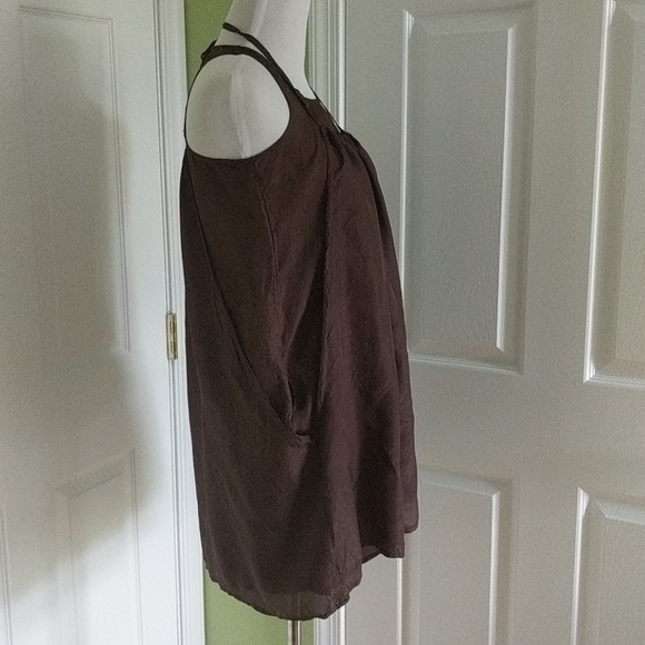 Silk Halter Mini Dress in Rich Brown, Size XS - Picture 3 of 8